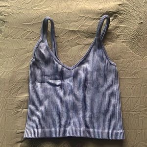 Blueish Gray, Ribbed Tank Top